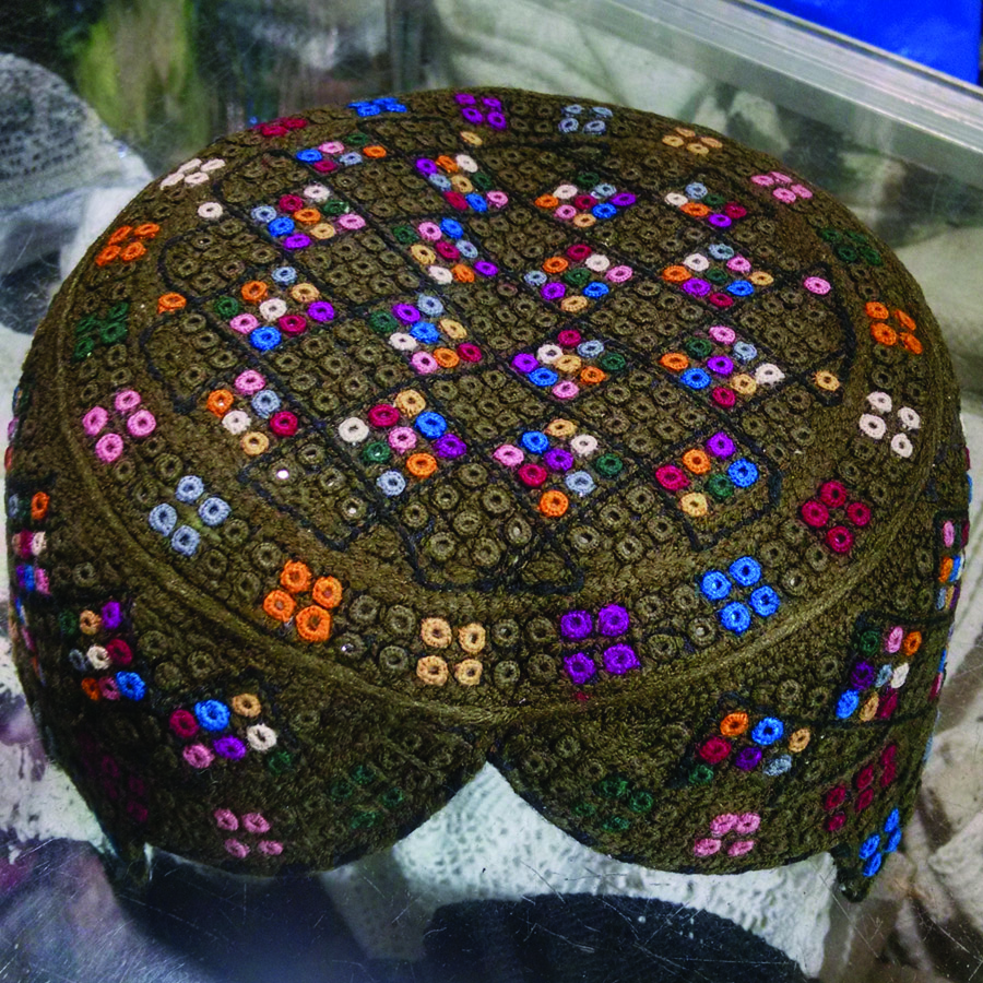 Mehendi Color Saeedabad / Zardari Sindhi Cap / Topi (Hand Made) MK-253-3